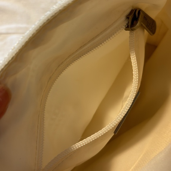 THE SAK woven lined mini purse bag crochet handle interior zippered pocket cream - Picture 6 of 15